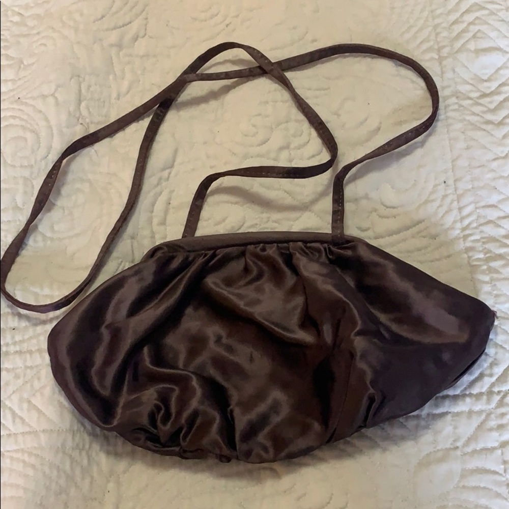 3/$20 Vintage Circa 1970s evening purse chocolate brown